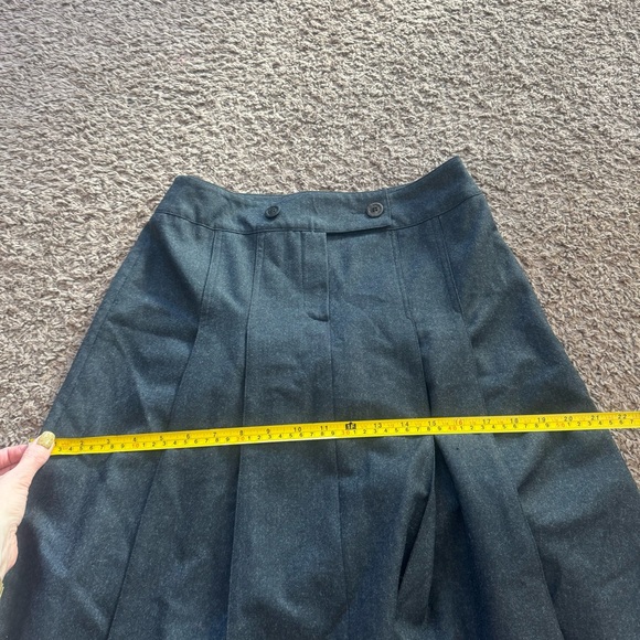 Georges Rech 100% Wool Flare Skirt Gray Pleated A Line Size 38 6 8 M - Picture 8 of 9